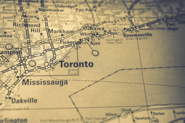 Toronto Sur Carte Voyage Canada — Photo