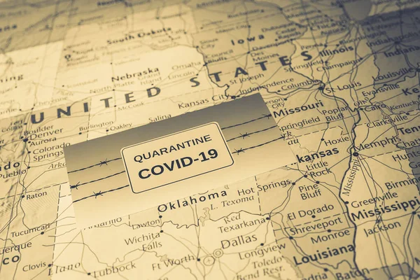 Usa Coronavirus Covid Karantän Bakgrund — Stockfoto