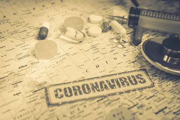 Koronawirus Zagrożenie Strony Chin Epidemia Zdrowia — Zdjęcie stockowe