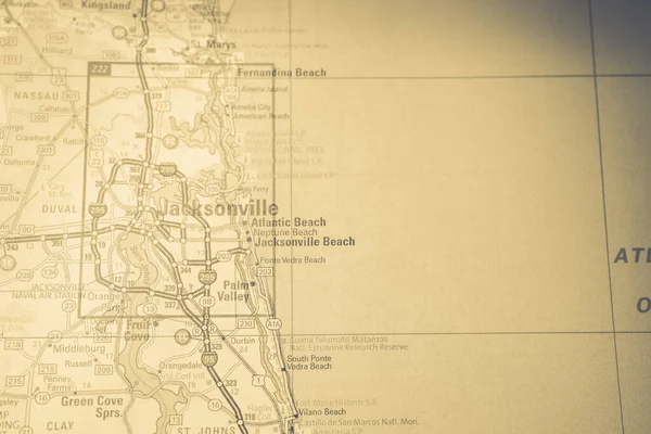Jacksonville Usa Kaart Achtergrond — Stockfoto
