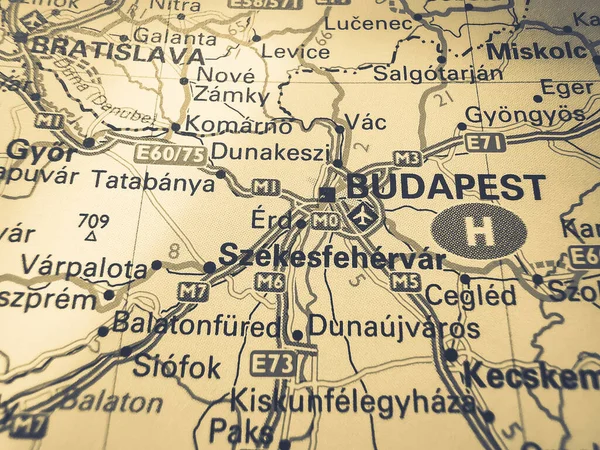 Budapest Road Map Europe — Stock Photo, Image