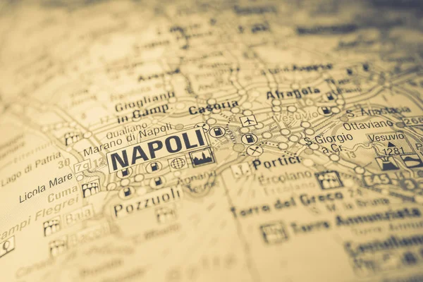 Napoli Sur Carte Voyage Italie — Photo