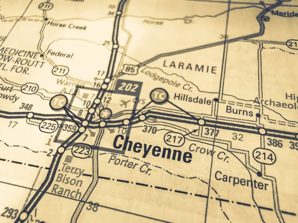 Cheyenne Usa Map — Stock Photo, Image