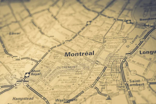 Montreal Canada Mappa Viaggio Sullo Sfondo — Foto Stock