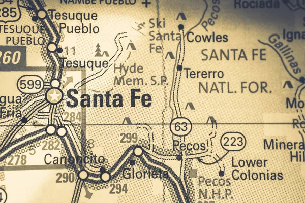 Mapa Santa Tło Usa Podróże — Zdjęcie stockowe