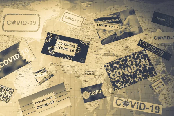 World Coronavirus Covid Karantän Bakgrund — Stockfoto