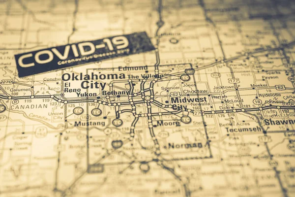 Oklahoma City Coronavirus Covid Quarantine Background — Stock Photo, Image