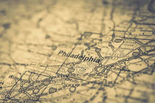 Filadélfia Fundo Mapa Eua — Fotografia de Stock