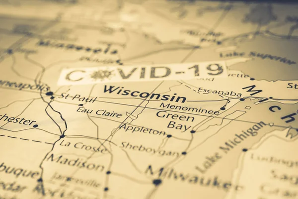 Wisconsin State Covid Fondo Cuarentena —  Fotos de Stock