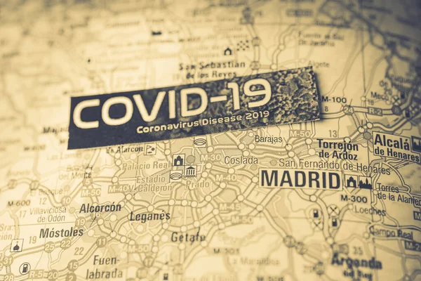 Madrid Coronavirus Covid Quarantine Background — 스톡 사진