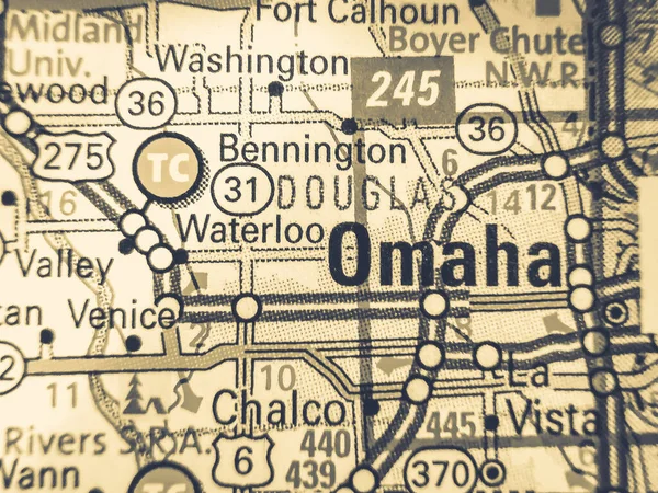 Omaha Usa Map — Stock Photo, Image