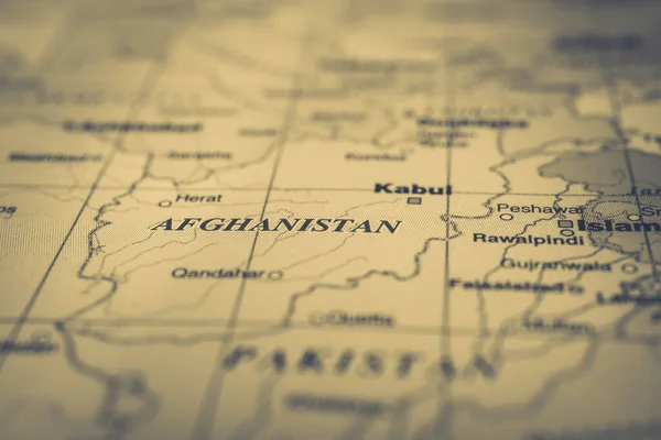世界地图上的阿富汗 — 图库照片