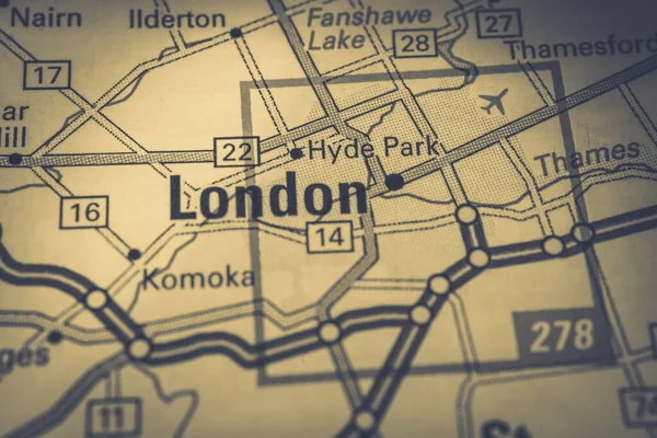 Londra Sullo Sfondo Della Mappa Degli Stati Uniti — Foto Stock