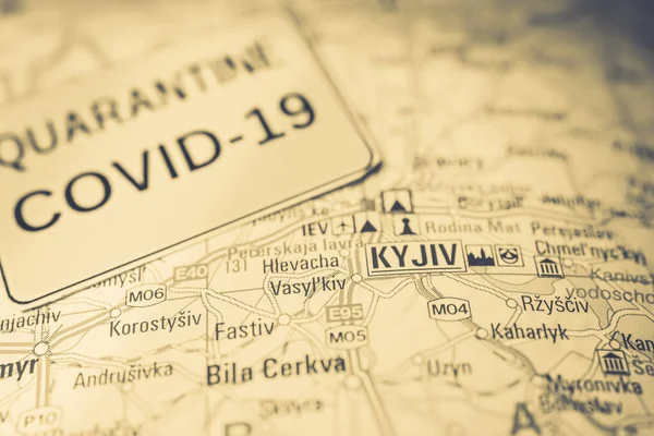 Kiev Coronavirus Covid Karantän Bakgrund — Stockfoto