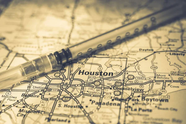 Houston Sobre Cuarentena Covid Coronavirus — Foto de Stock