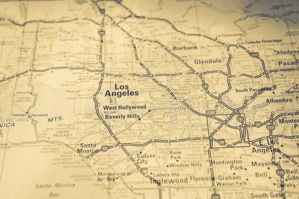 Mapa Viajes Los Ángeles Estados Unidos Fondo —  Fotos de Stock
