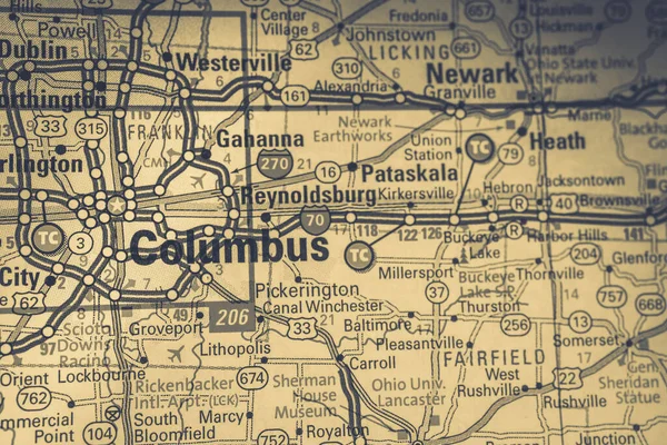 Columbus Fundo Mapa Dos Eua — Fotografia de Stock