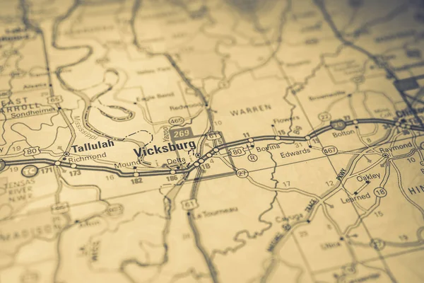 Vicksburg Estados Unidos Mapa Fondo —  Fotos de Stock