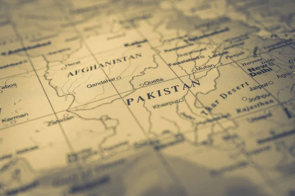 世界地图上的巴基斯坦 — 图库照片