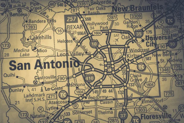 San Antonio Estados Unidos Mapa Fondo Viaje —  Fotos de Stock