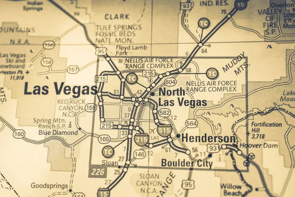 Las Vegas Kaart Usa Achtergrond Reizen — Stockfoto