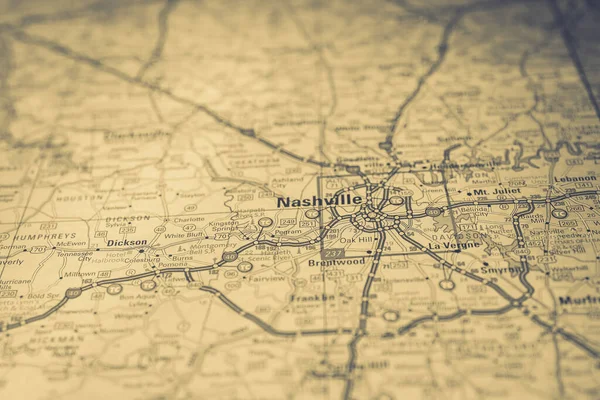 Nashville Mapa Fondo —  Fotos de Stock