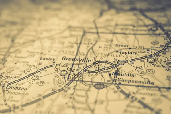 Greenville Mapa Fondo — Foto de Stock