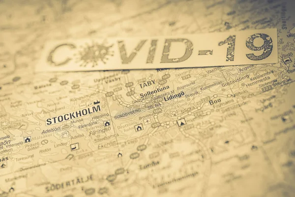 Stockholm Coronavirus Covid Karantänbakgrund — Stockfoto