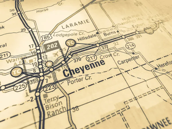 Cheyenne Usa Map — Stock Photo, Image