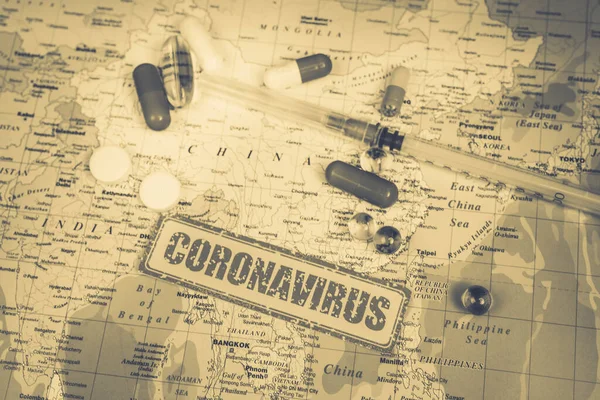Coronavirus来自中国的威胁健康流行病 — 图库照片