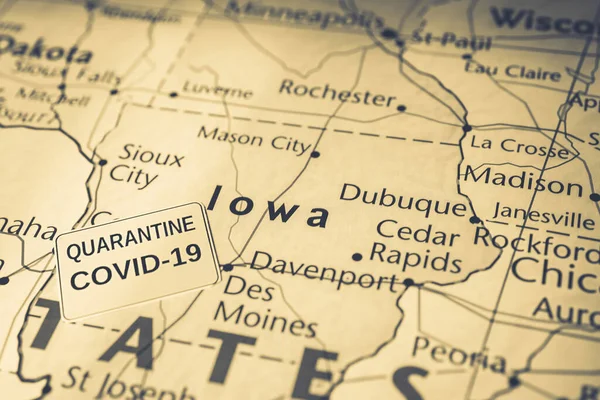 Estado Iowa Covid Fondo Cuarentena — Foto de Stock