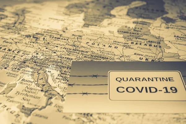 Europe Map Coronavirus Covid Quarantine — Stock Photo, Image