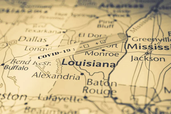 Louisiana Estado Covid Quarentena Fundo — Fotografia de Stock
