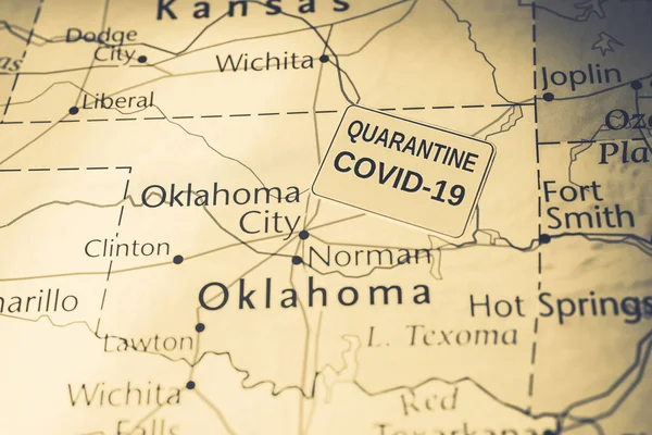 Oklahoma Staten Covid Karantän Bakgrund — Stockfoto