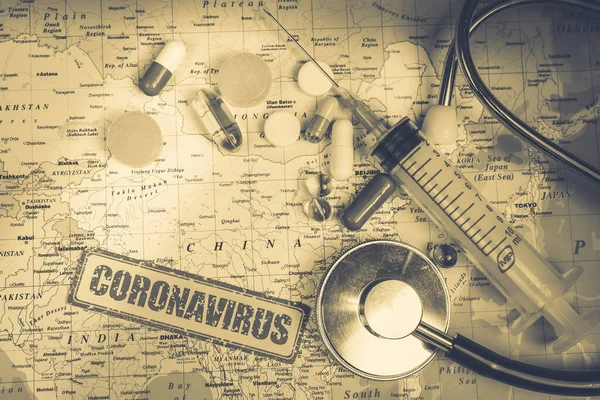 Coronavirus Hotet Epidemi Från Kina — Stockfoto