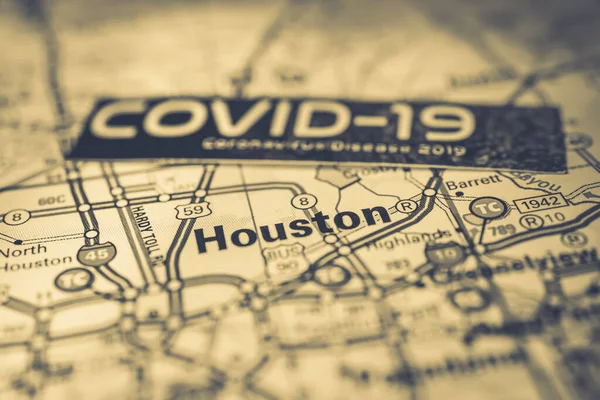 Houston Coronavirus Covid Sfondo Quarantena — Foto Stock