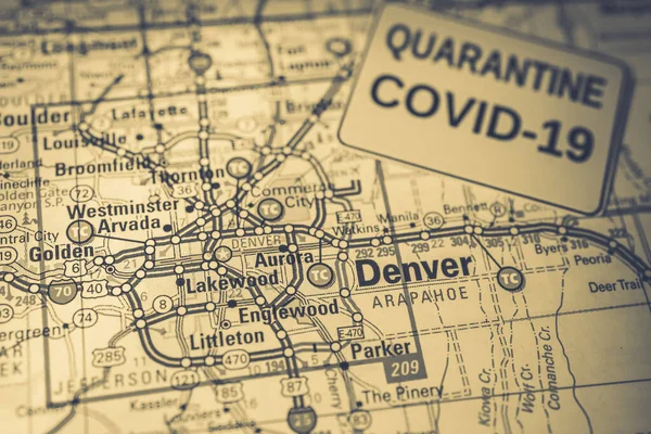 Denver Coronavirus Covid Karantina Geçmişi — Stok fotoğraf