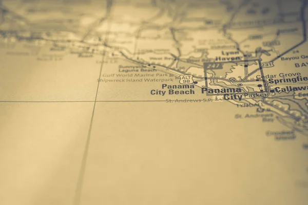 Panama City Kaart Van Verenigde Staten — Stockfoto