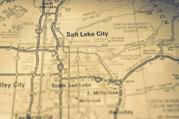 Salt Lake City Usa Mapa Viaje Fondo — Foto de Stock