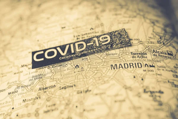 Madrid Coronavirus Covid Quarantine Background — 스톡 사진