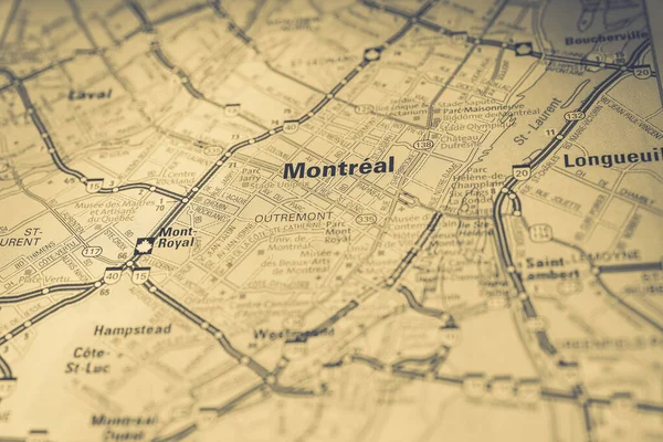 Montreal Canada Mappa Viaggio Sullo Sfondo — Foto Stock