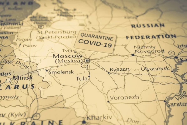 Russia Coronavirus Covid Quarantine Background — Stock Photo, Image