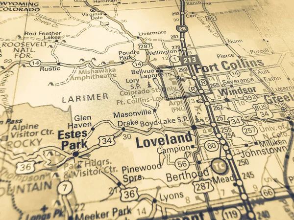 Fort Collins Ηπα Χάρτη Φόντο — Φωτογραφία Αρχείου