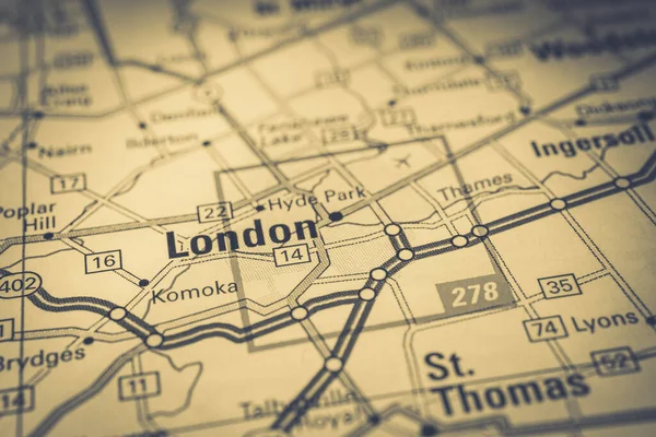 London on USA map travel background