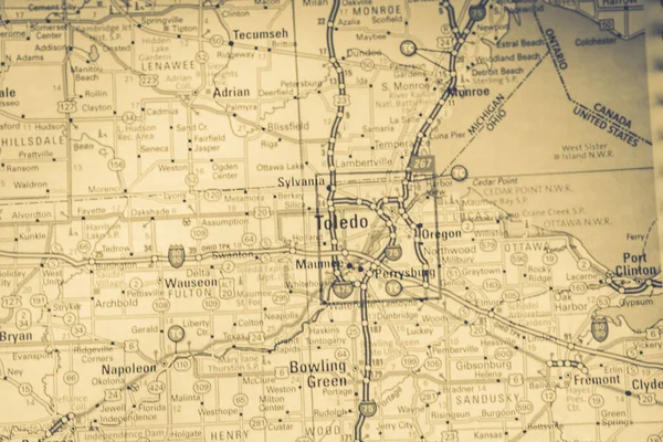 Toledo Mapě Usa Cestovní Zázemí — Stock fotografie