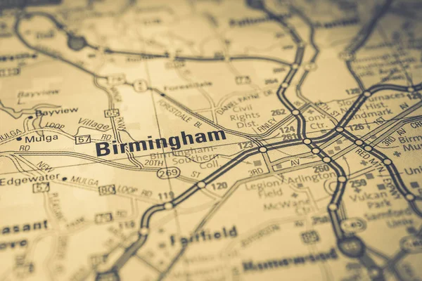 Birmingham Fundo Mapa Dos Eua — Fotografia de Stock
