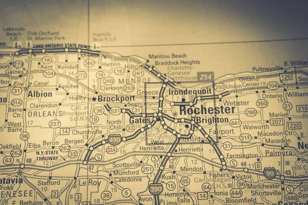 Rochester Mapie Usa Kontekst Podróży — Zdjęcie stockowe