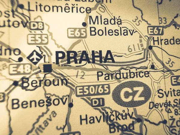 Praha Una Hoja Ruta Europa — Foto de Stock