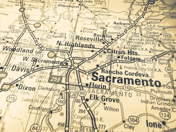 Sacramento Mapě Usa — Stock fotografie