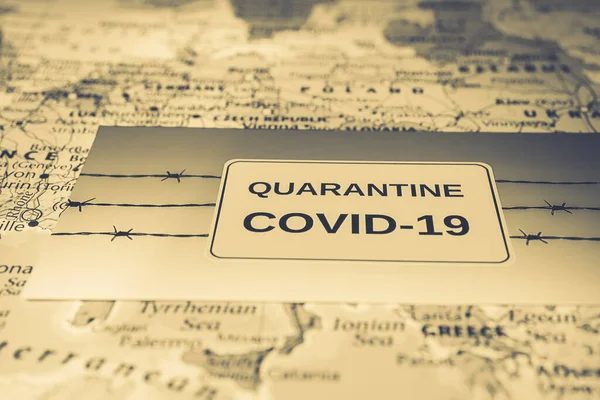 Europe Map Coronavirus Covid Quarantine — Stock Photo, Image